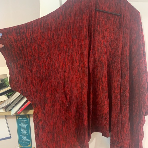 Red and black poncho like sweater - Picture 2 of 4